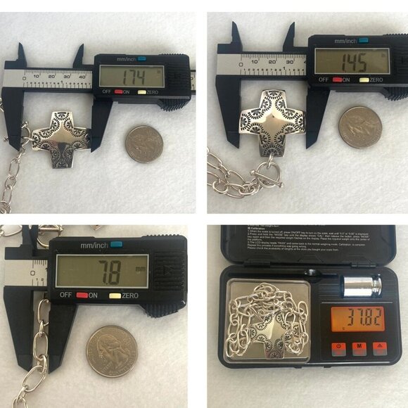 Silpada Sterling Silver 925 Virtuosity Stamped Cross Front Toggle Necklace 17" - Picture 10 of 16